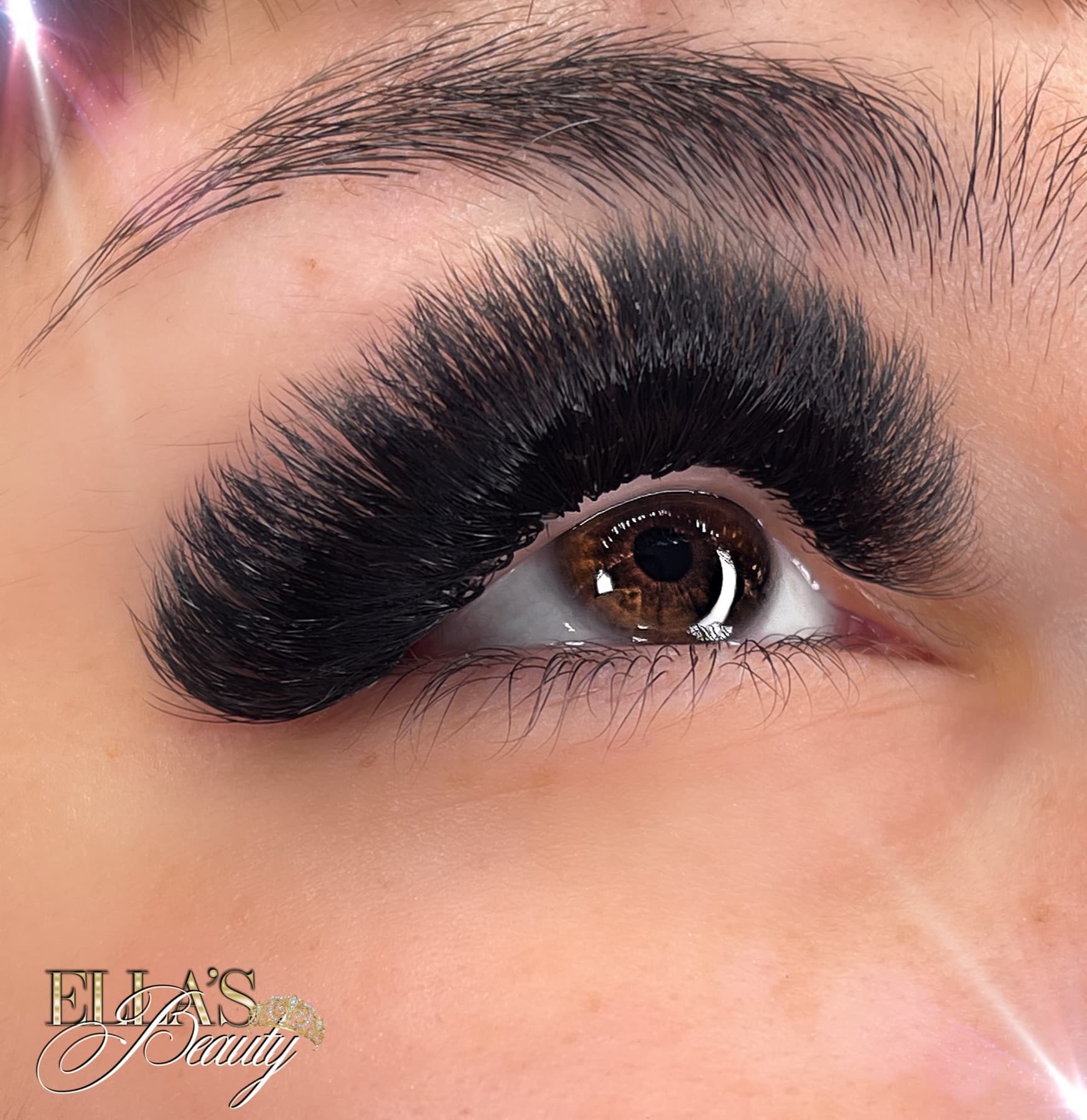 Mega volume lash extensions by Ella’s Beauty — dramatic, full-bodied set